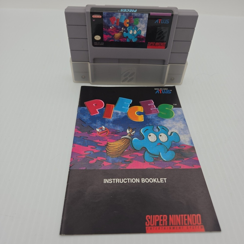 Pieces Super Nintendo SNES 1994 Atlus Video Game with Manual SNS-ZS-USA